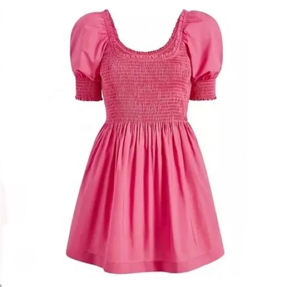 EUC Hill House Hot Pink Puff Sleeve Dress Size Medium